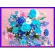 愛知県半田市ミユキフローリストの花　マリンブルーのラッキー花束:Ｌサイズ